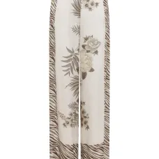 Брюки с зебровым узором и цветочным принтом