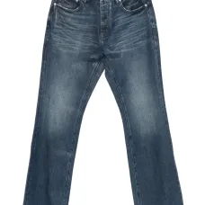 Джинсы из денима с эффектом потертости