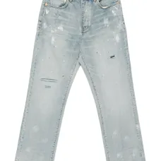 Джинсы из денима с эффектом потертости