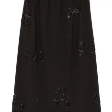 Миди-юбка с цветочным бисерным декором Миди-юбка с цветочным бисерным декором