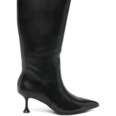 Кожаные ботинки с заострённым носком и каблуком 60 мм