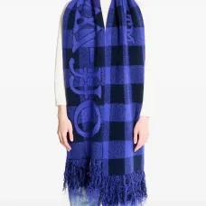 Клетчатый шарф с бахромой Клетчатый шарф с бахромой