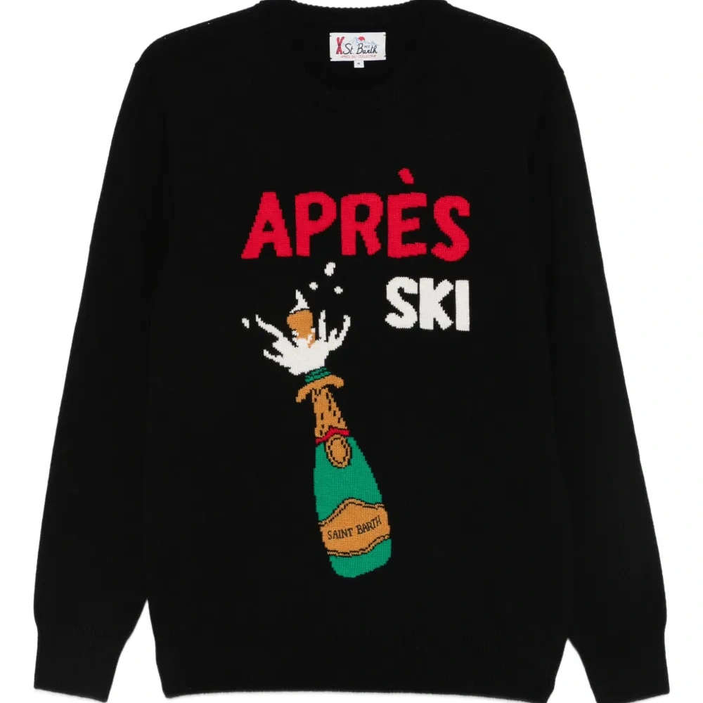 Свитер с интарсией с изображением цапли