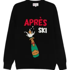 Свитер с интарсией с изображением цапли