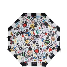 Зонтик с принтом и узорчатой каймой