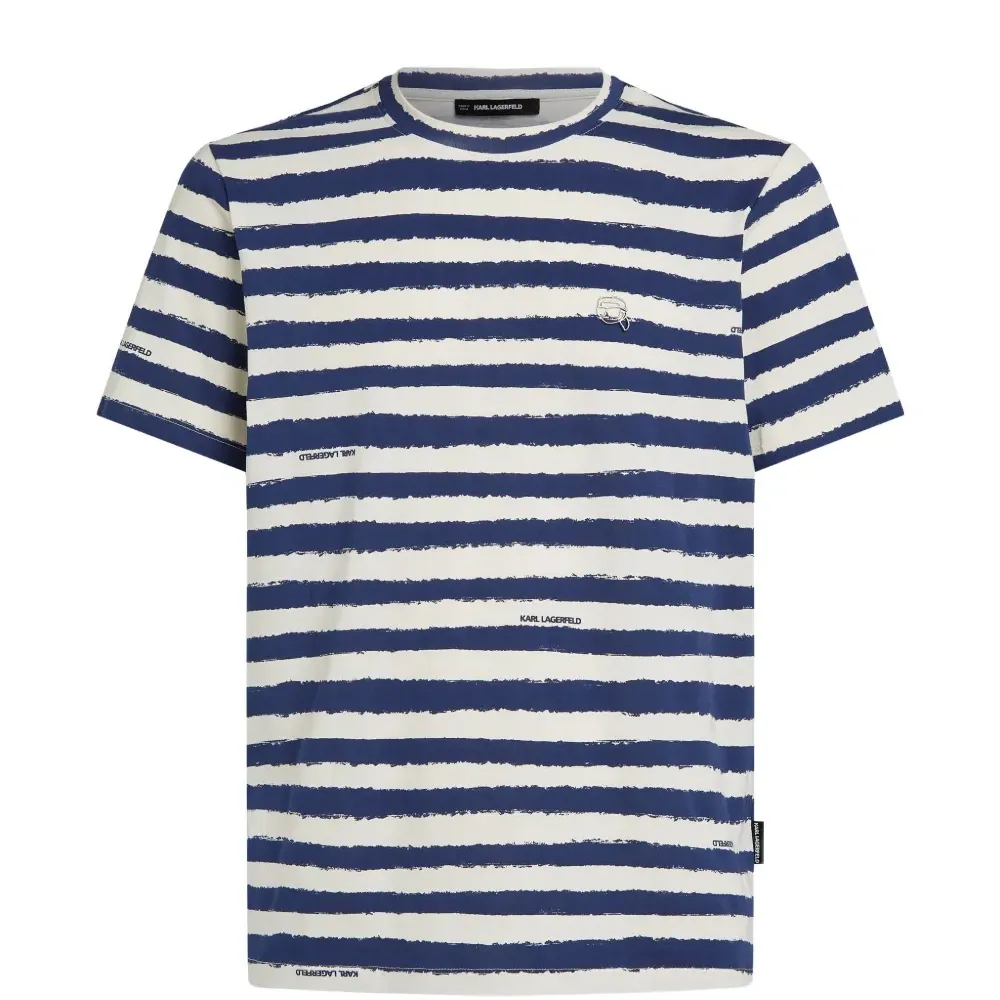 Полосатая футболка с принтом