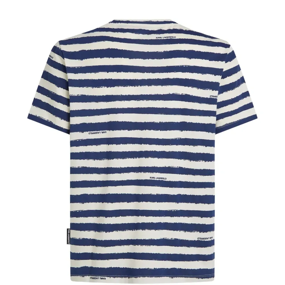 Полосатая футболка с принтом