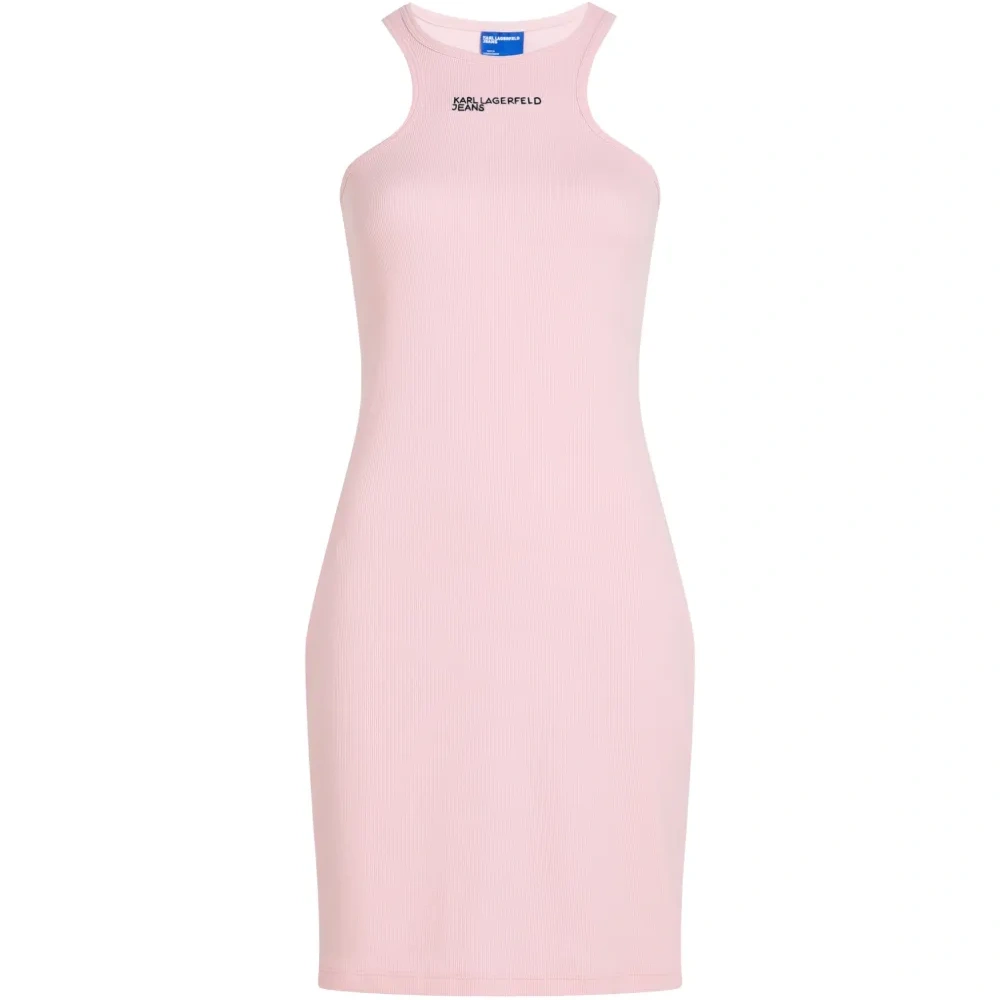 Платье миди в рубчик с логотипом