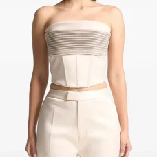 Атласный корсет-топ бандо Cora