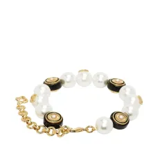 Браслет с жемчужным шармом в виде велосипедного колеса