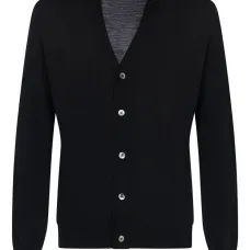 Кардиган в рубчик с V-образным вырезом