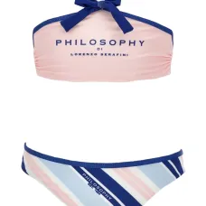 Бикини в полоску с бантом