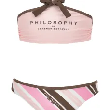 Бикини в полоску с бантом