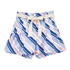Шорты с поясом в полоску Шорты с поясом в полоску