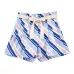 Шорты с поясом в полоску