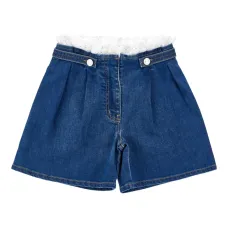 Джинсовые шорты с кружевом