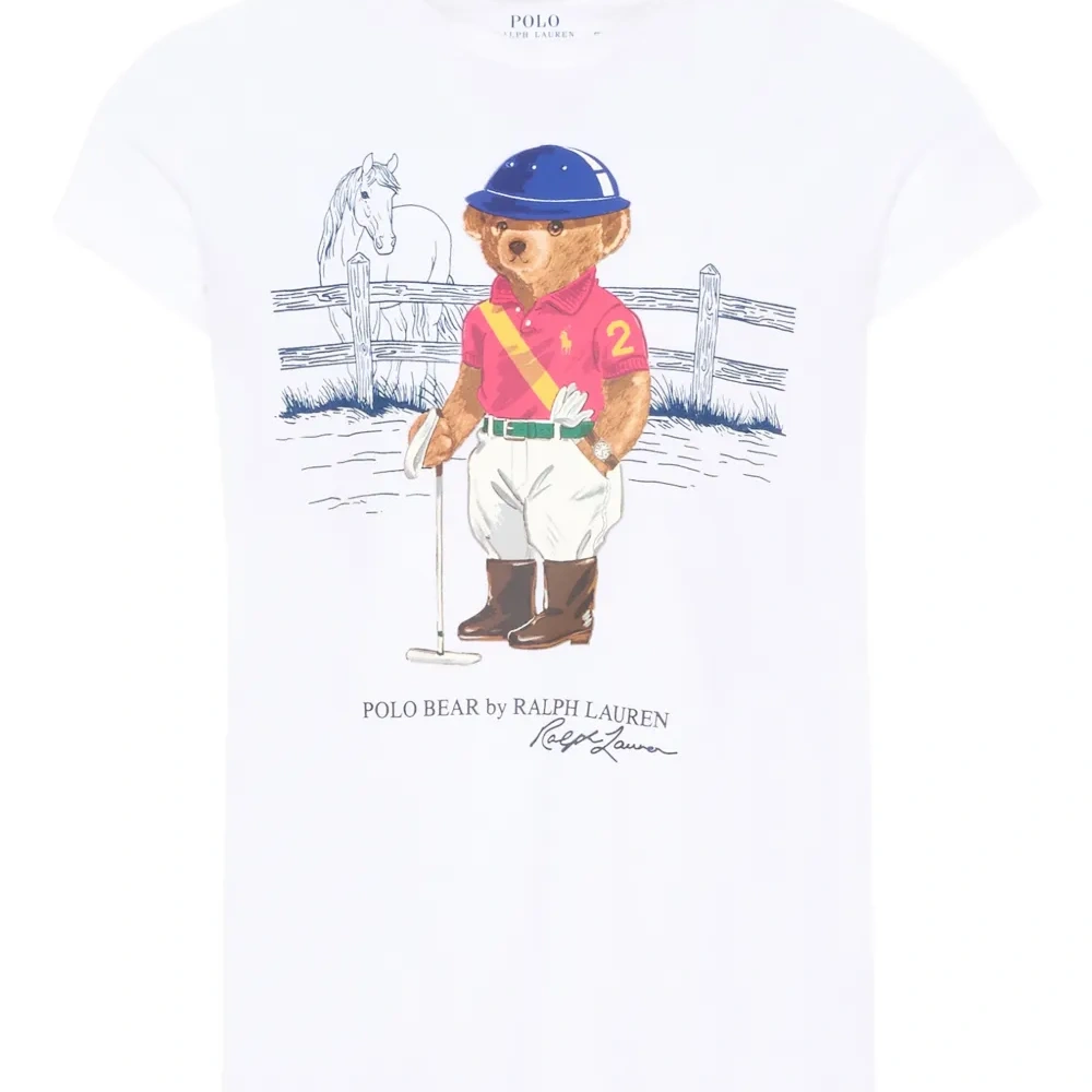 Футболка с короткими рукавами и принтом медведя