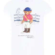 Футболка с короткими рукавами и принтом медведя