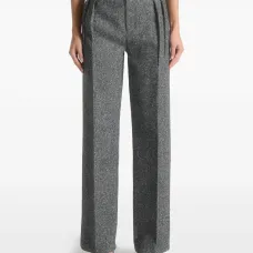 Брюки со складками и узором в елочку