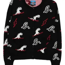 Кардиган-свитер с динозавром и рождественским узором