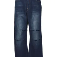 Джинсы с пятью карманами и принтом "чайки"