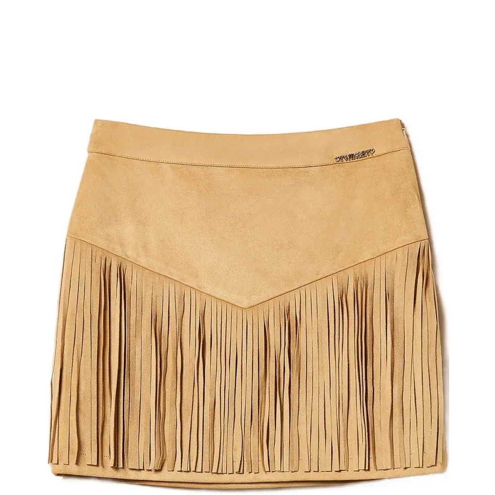 Мини-юбка с бахромой