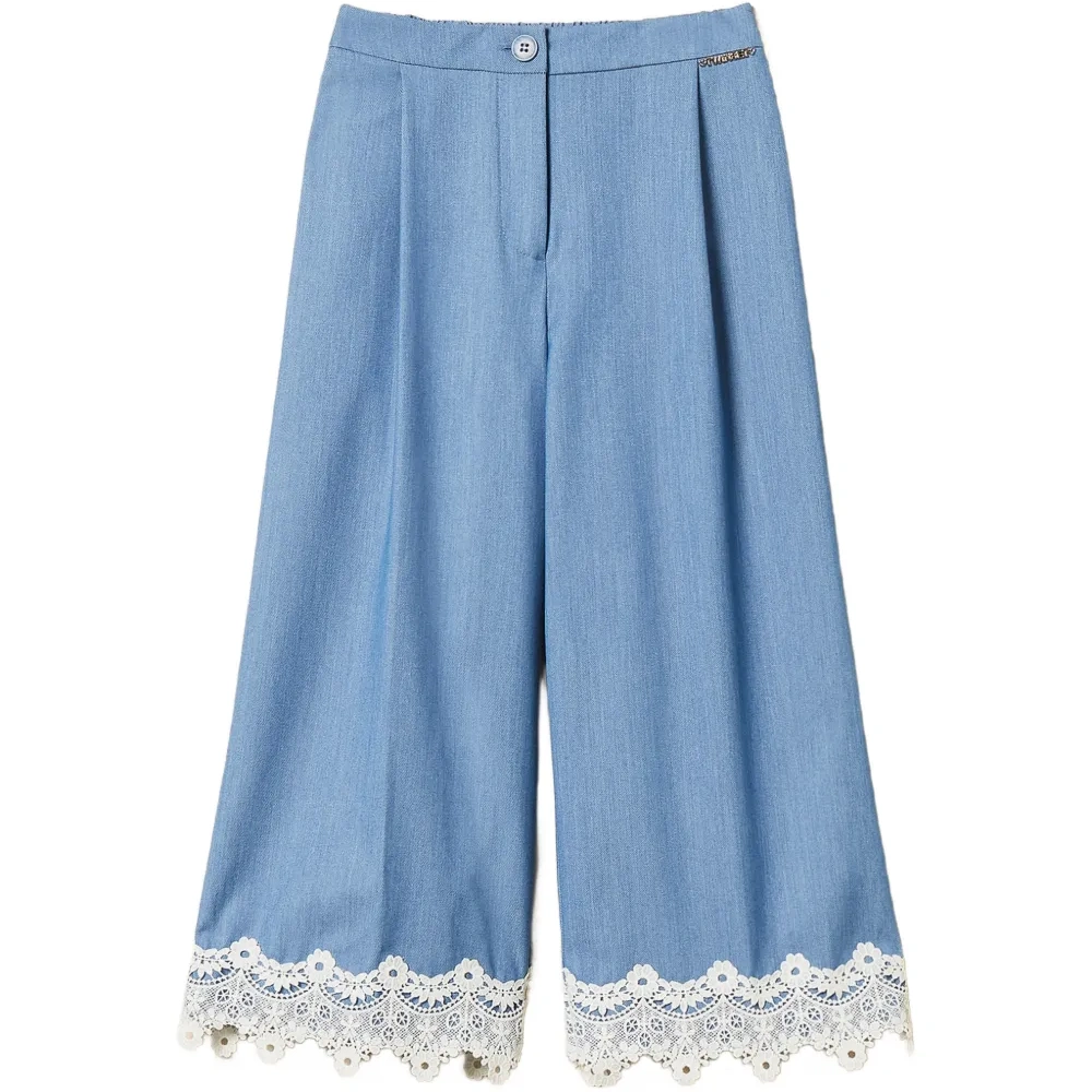 Брюки с кружевной отделкой