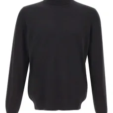 Свитер с высокой горловиной и рубчатыми отделками