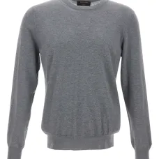 Вязаный свитер с круглым вырезом