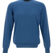 Свитер с круглым вырезом и ребристыми краями