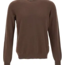 Свитер с круглым вырезом и ребристыми манжетами