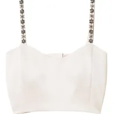 Атласный топ с вышивкой