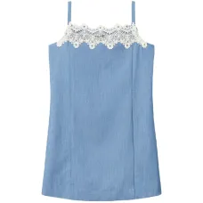 Платье без рукавов с кружевом Платье без рукавов с кружевом