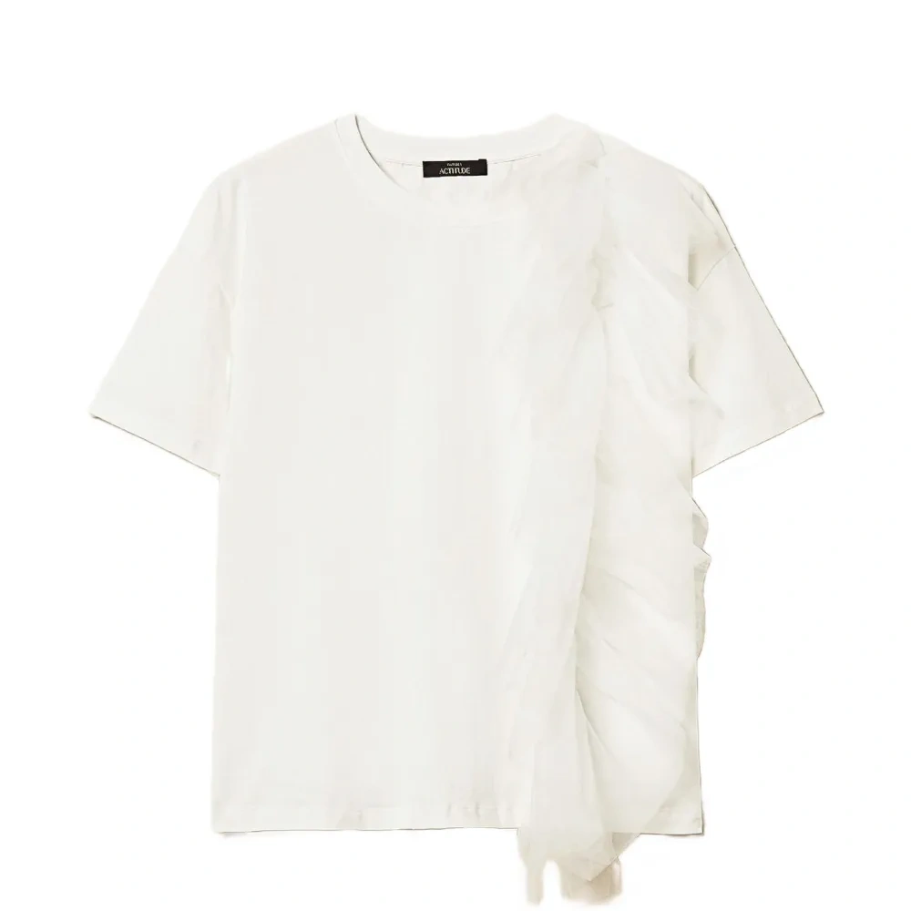 Футболка из тюля с оборками