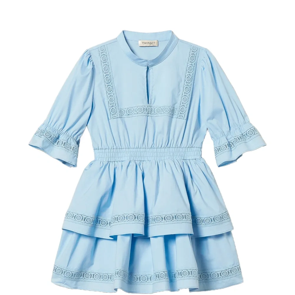 Платье из поплина с кружевной отделкой