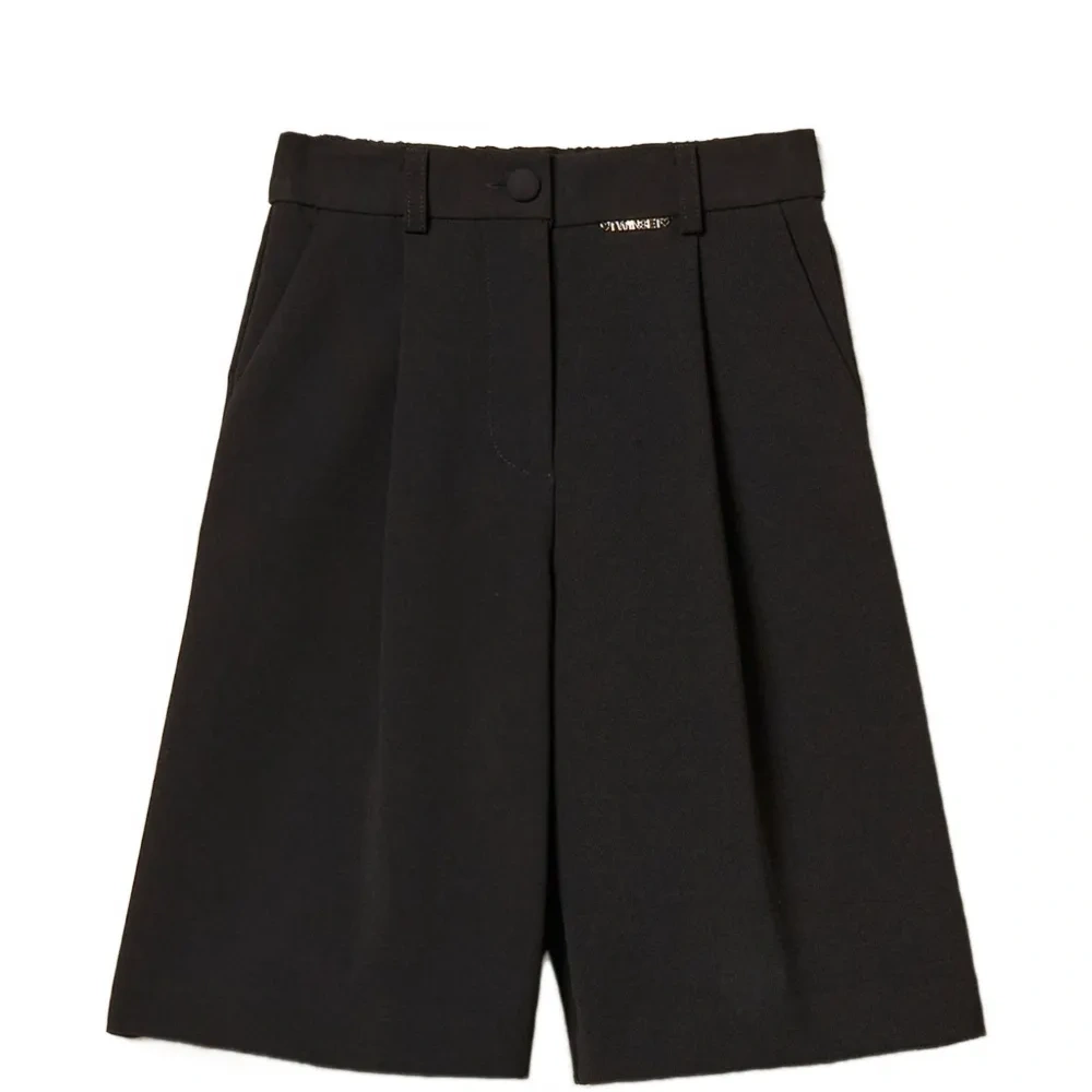 Плиссированные шорты-бермуды