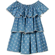 Вышитое платье с оборками