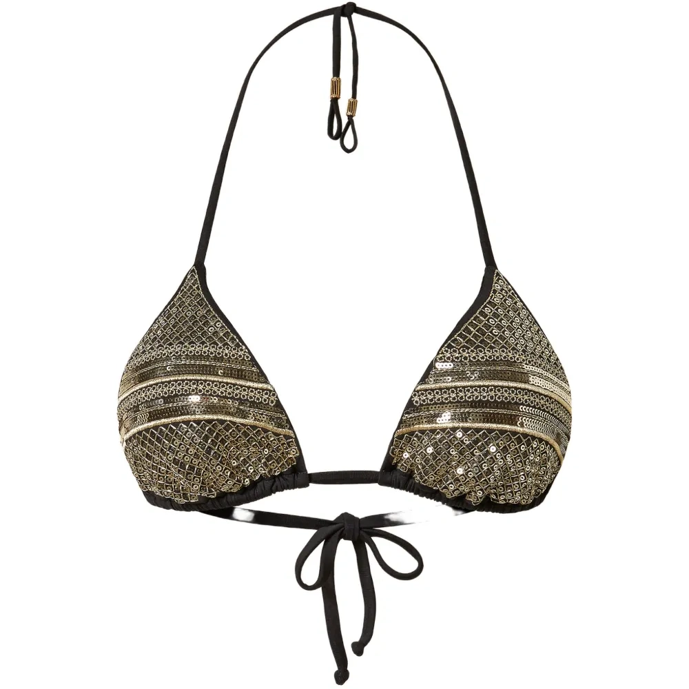 Треугольный бикини с вышивкой пайетками Треугольный бикини с вышивкой пайетками