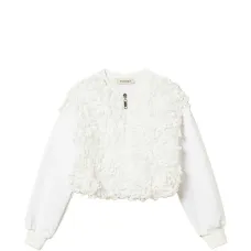 Толстовка на молнии с аппликацией в виде розы