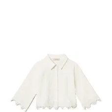 Поплиновая рубашка с кружевом