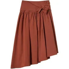 Асимметричная юбка из поплина