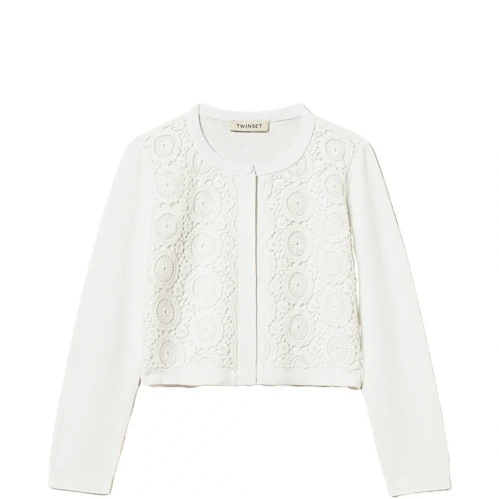 Кардиган с кружевными вставками