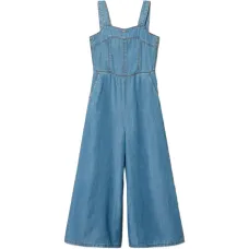 Комбинезон из шамбре с отделкой смокинг