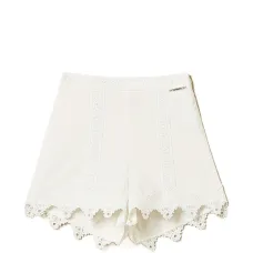 Шорты из поплина с кружевной отделкой Шорты из поплина с кружевной отделкой