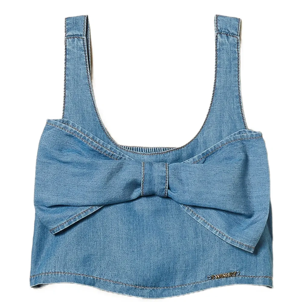 Укороченный топ с бантом