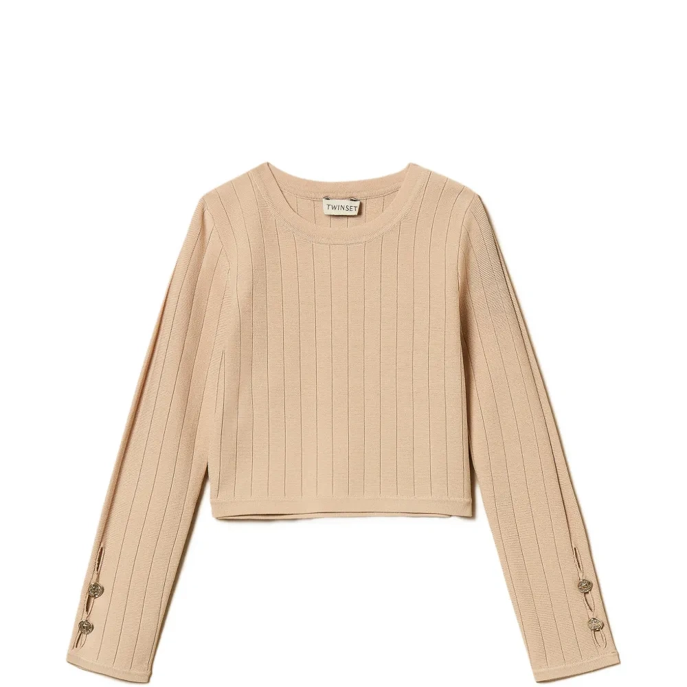 Ажурный свитер на пуговицах