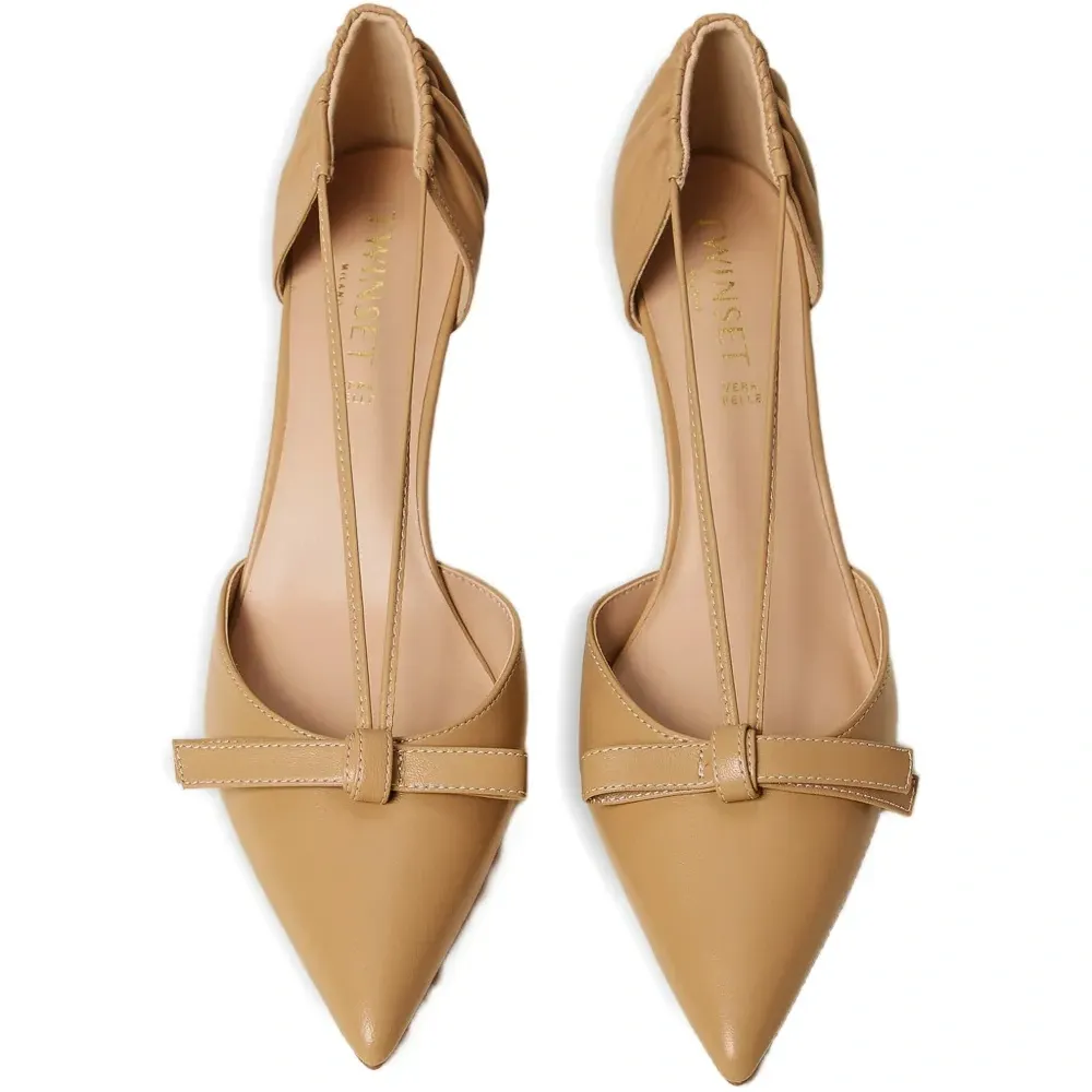 Кожаные туфли с бантом