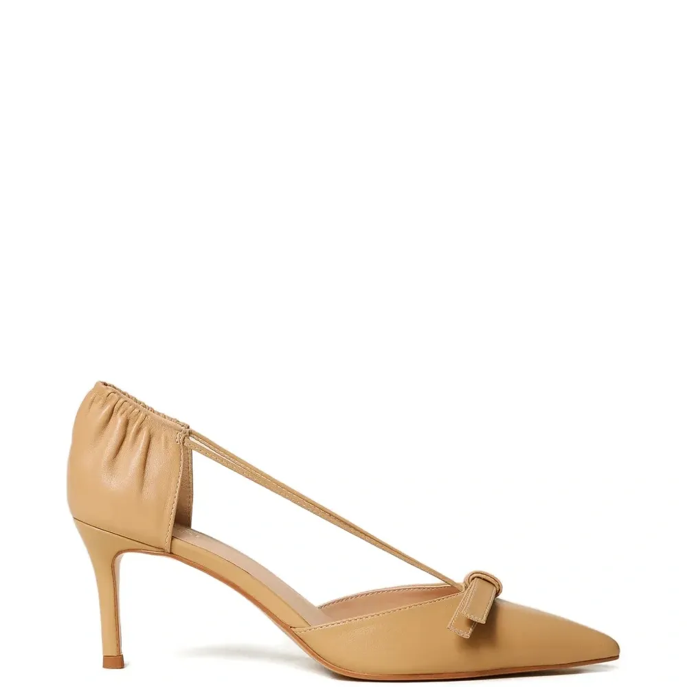 Кожаные туфли с бантом