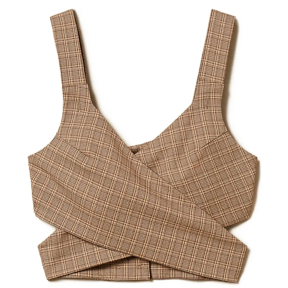 Укороченная блузка в клетку