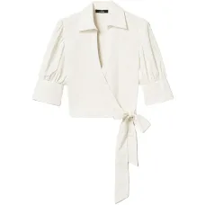 Блузка с объемными рукавами и оборками